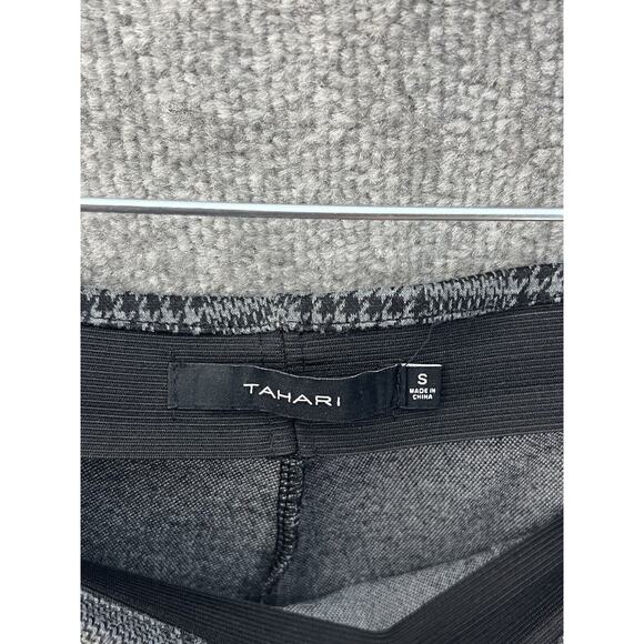 Tahari Pull On Skinny Leg Pants Womens Size Small Stretch Gray Black Houndstooth - Picture 3 of 9